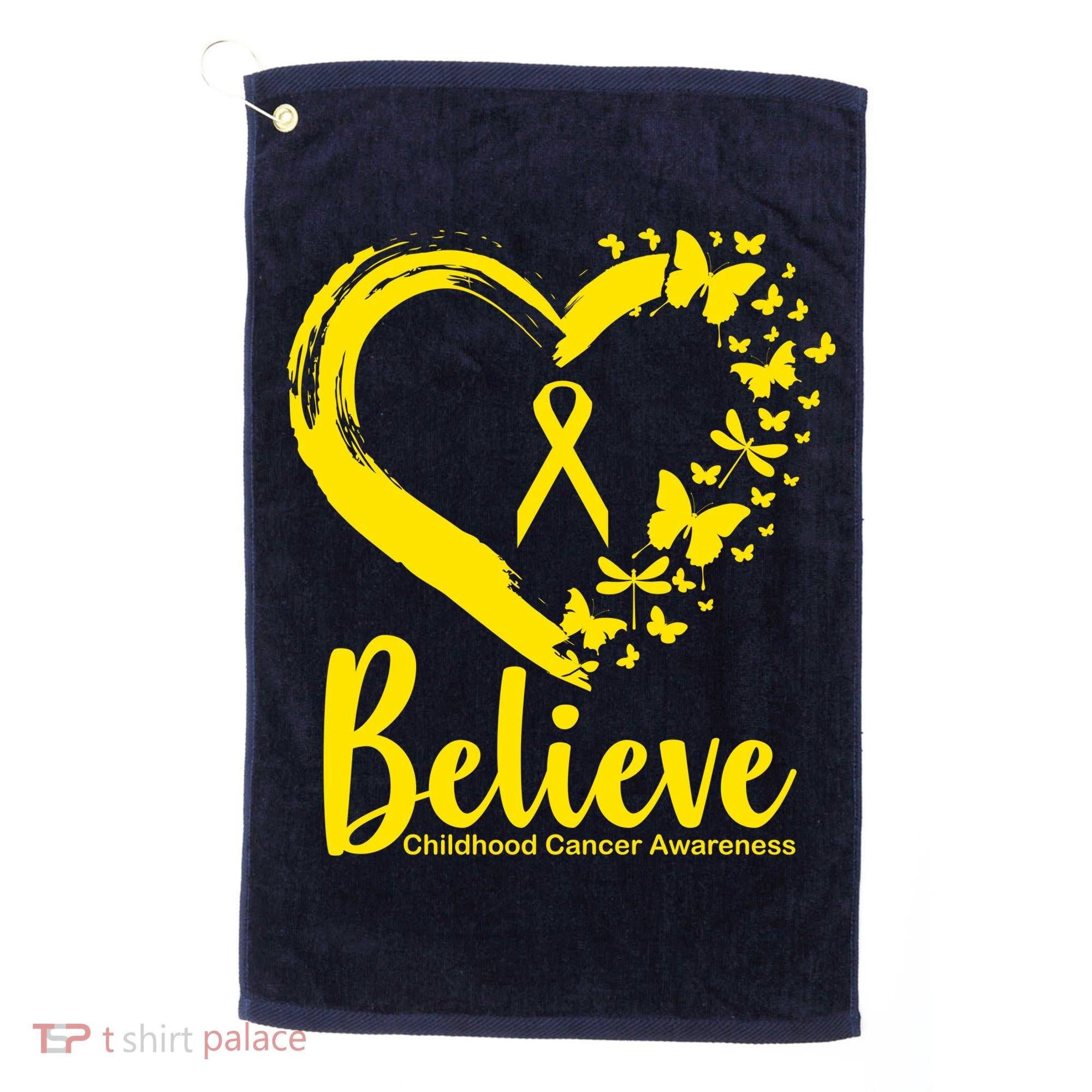 Believe Childhood Cancer Awareness Golf Towel