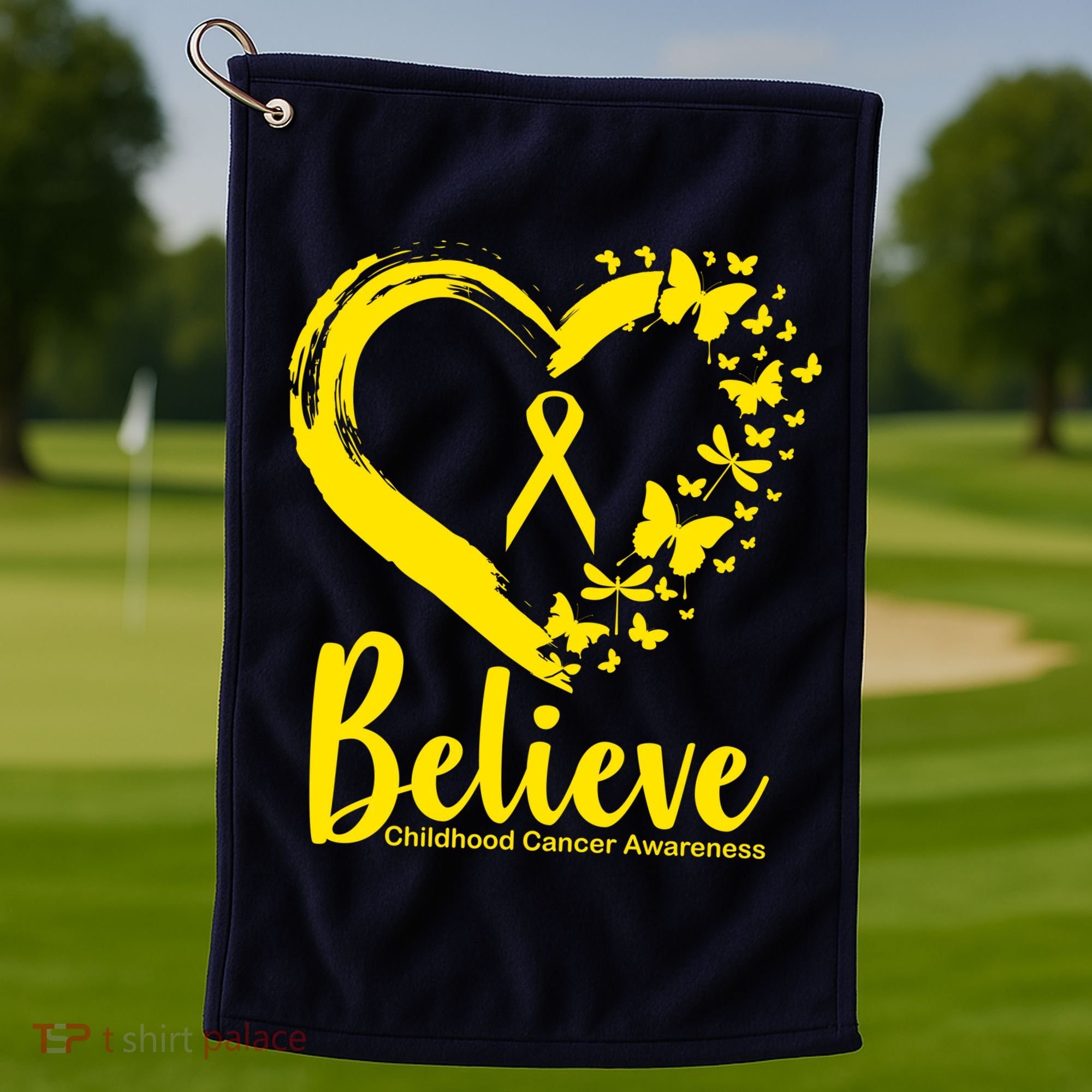 Believe Childhood Cancer Awareness Golf Towel