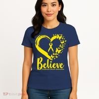 Believe Childhood Cancer Awareness Women's T-Shirt thumb 4
