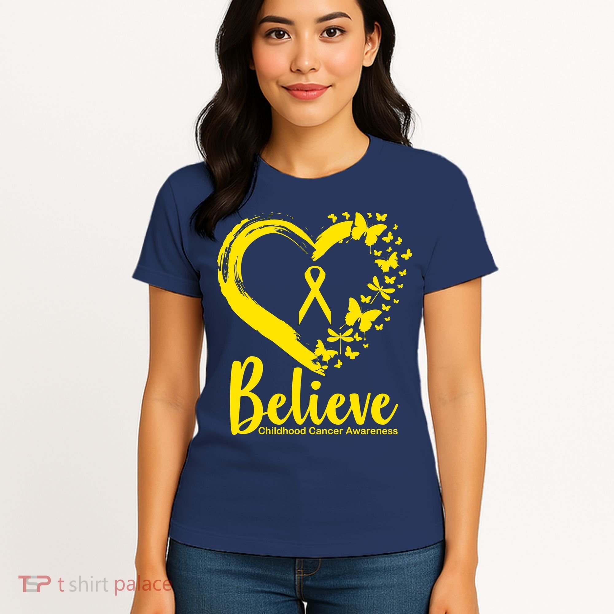 Believe Childhood Cancer Awareness Women's T-Shirt