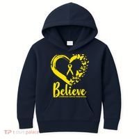 Believe Childhood Cancer Awareness Kids Hoodie thumb 0