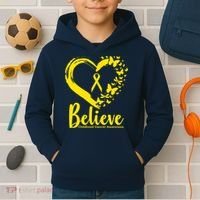 Believe Childhood Cancer Awareness Kids Hoodie thumb 2