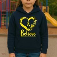 Believe Childhood Cancer Awareness Kids Hoodie thumb 3
