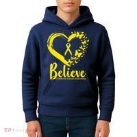 Believe Childhood Cancer Awareness Kids Hoodie thumb 4