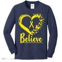 Believe Childhood Cancer Awareness Kids Long Sleeve Shirt thumb 0
