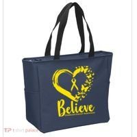 Believe Childhood Cancer Awareness Tote Bag thumb 2