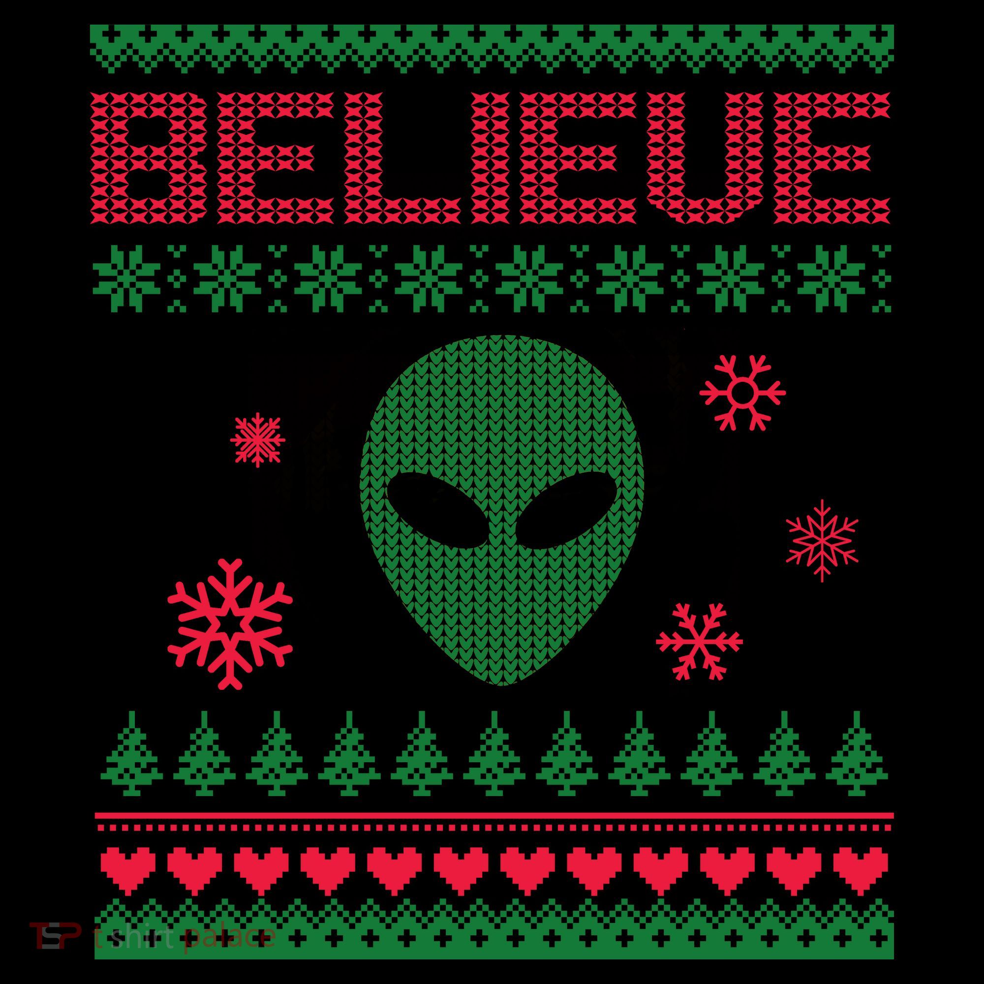 Believe In Aliens Ugly Christmas Coffee Mug
