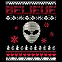 Believe In Aliens Ugly Christmas Women's Hoodie thumb 2