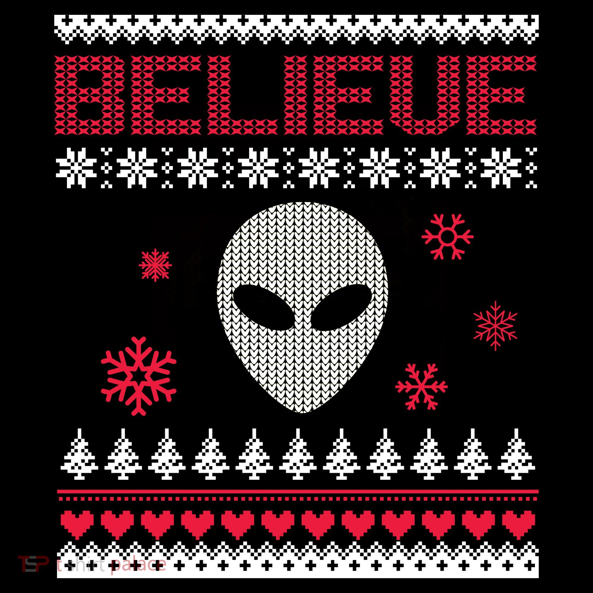 Believe In Aliens Ugly Christmas Women's Hoodie