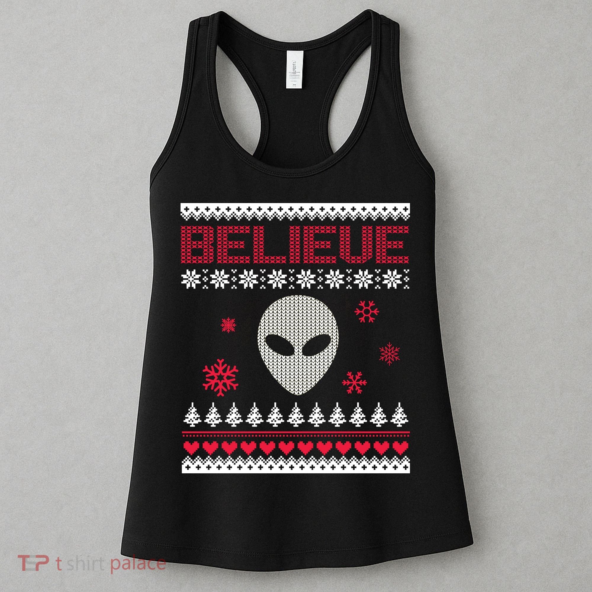 Believe In Aliens Ugly Christmas Women's Tank Top