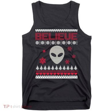 Believe In Aliens Ugly Christmas Tank Top