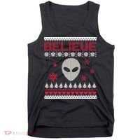 Believe In Aliens Ugly Christmas Tank Top thumb 0