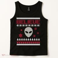 Believe In Aliens Ugly Christmas Tank Top thumb 2