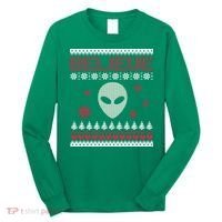 Believe In Aliens Ugly Christmas Long Sleeve Shirt thumb 0