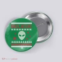 Believe In Aliens Ugly Christmas Button thumb 0