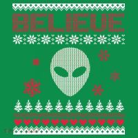 Believe In Aliens Ugly Christmas Coaster thumb 2