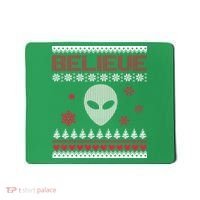Believe In Aliens Ugly Christmas Mousepad thumb 0