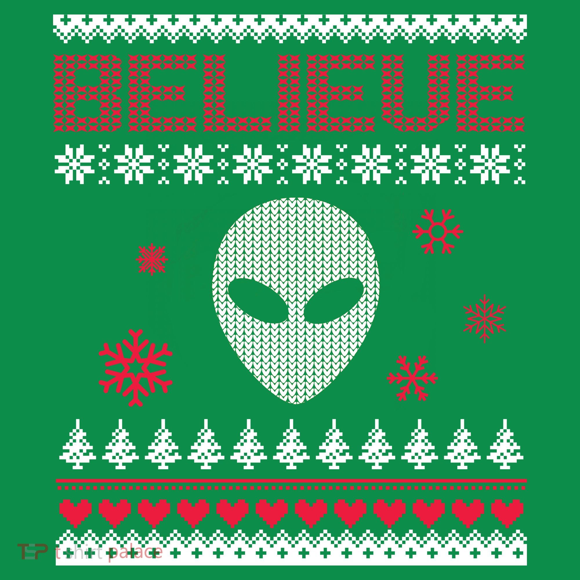 Believe In Aliens Ugly Christmas Toddler Hoodie