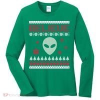Believe In Aliens Ugly Christmas Women's Long Sleeve Shirt thumb 0