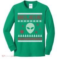 Believe In Aliens Ugly Christmas Kids Long Sleeve Shirt thumb 0