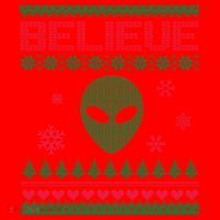 Believe In Aliens Ugly Christmas Santa Hat thumb 1
