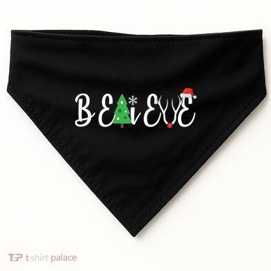 Believe In Christmas Cute USA-Made Doggie Bandana