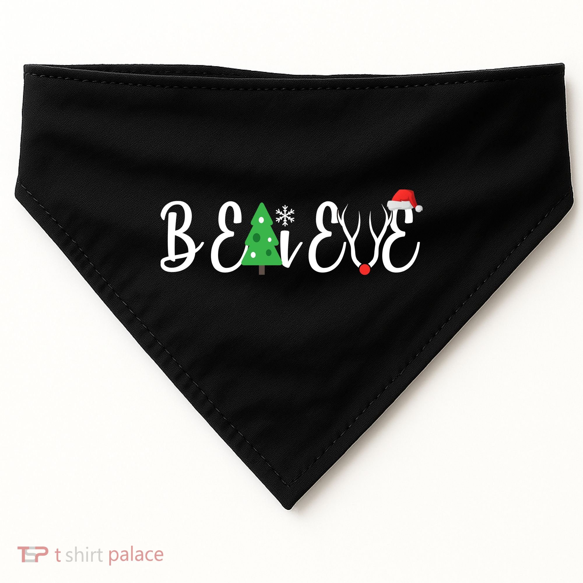 Believe In Christmas Cute USA-Made Doggie Bandana