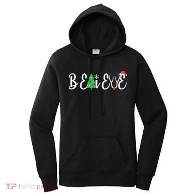 Believe In Christmas Cute Women's Hoodie