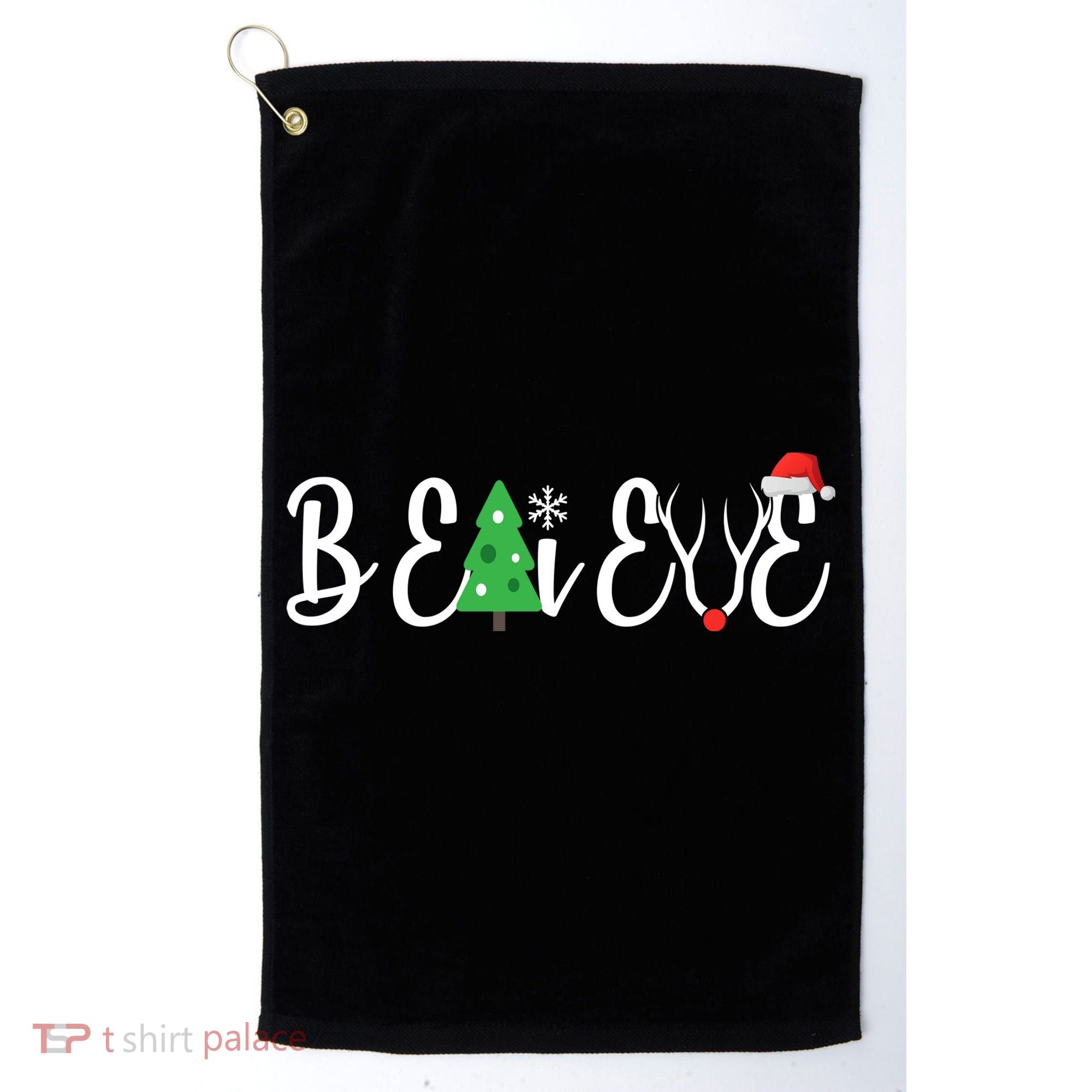 Believe In Christmas Cute Golf Towel