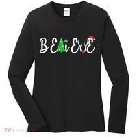 Believe In Christmas Cute Women's Long Sleeve Shirt thumb 0