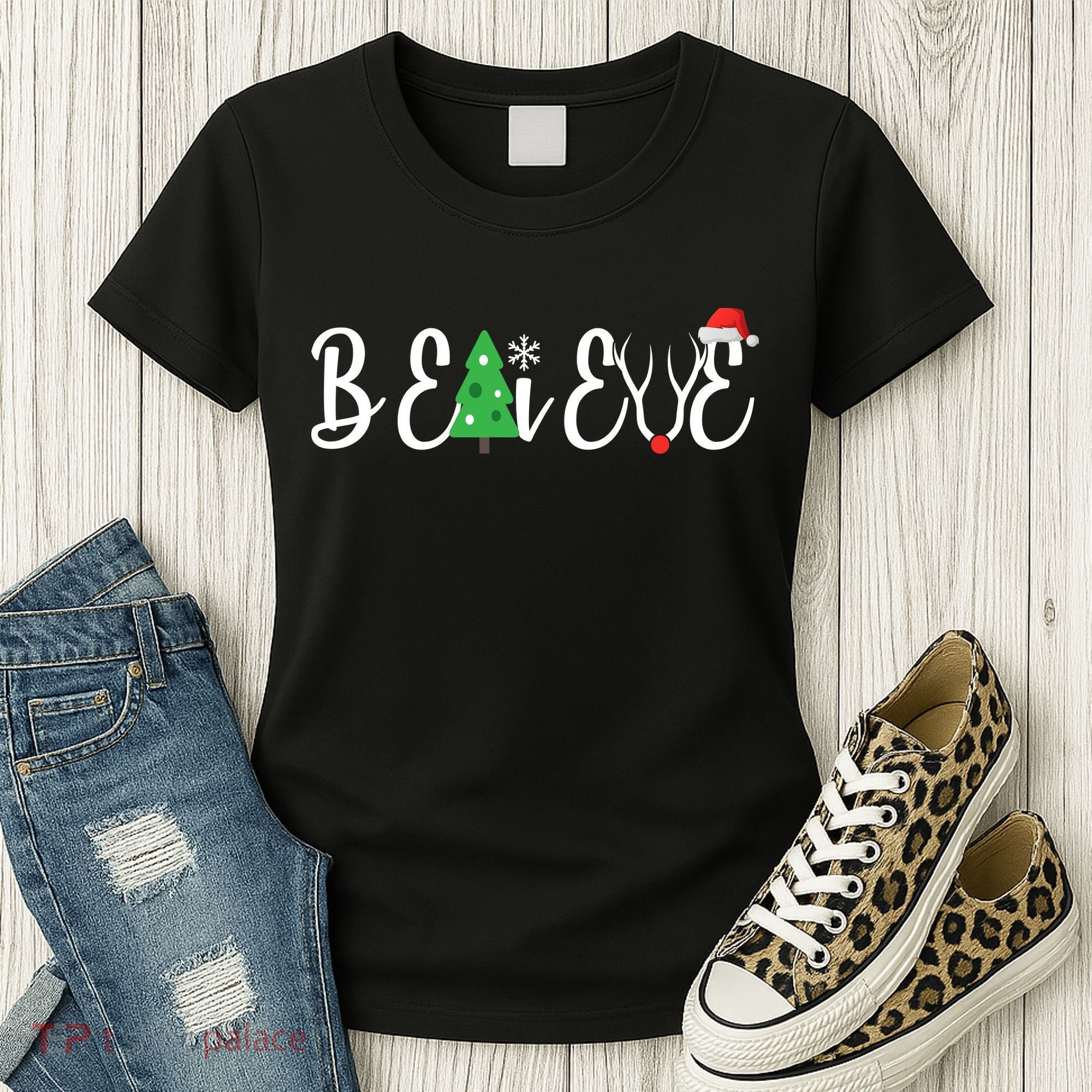 Believe In Christmas Cute Women's T-Shirt