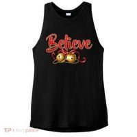 Believe In Christmas Jingle Bells Ladies PosiCharge Tri-Blend Wicking Tank thumb 0