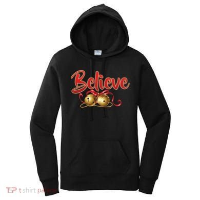 Believe In Christmas Jingle Bells Women's Hoodie