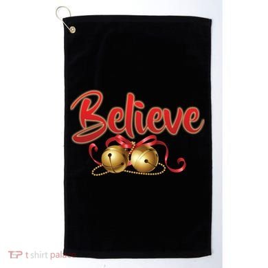 Believe In Christmas Jingle Bells Golf Towel