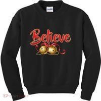 Believe In Christmas Jingle Bells Kids Sweatshirt thumb 0