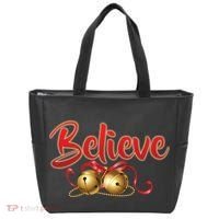 Believe In Christmas Jingle Bells Tote Bag thumb 0