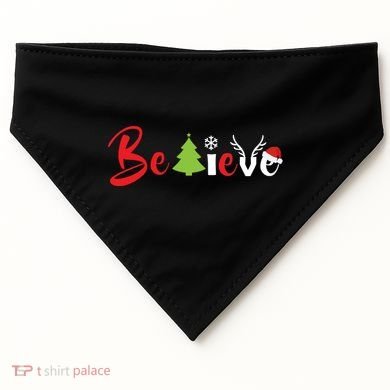 Believe In Christmas Spirit USA-Made Doggie Bandana