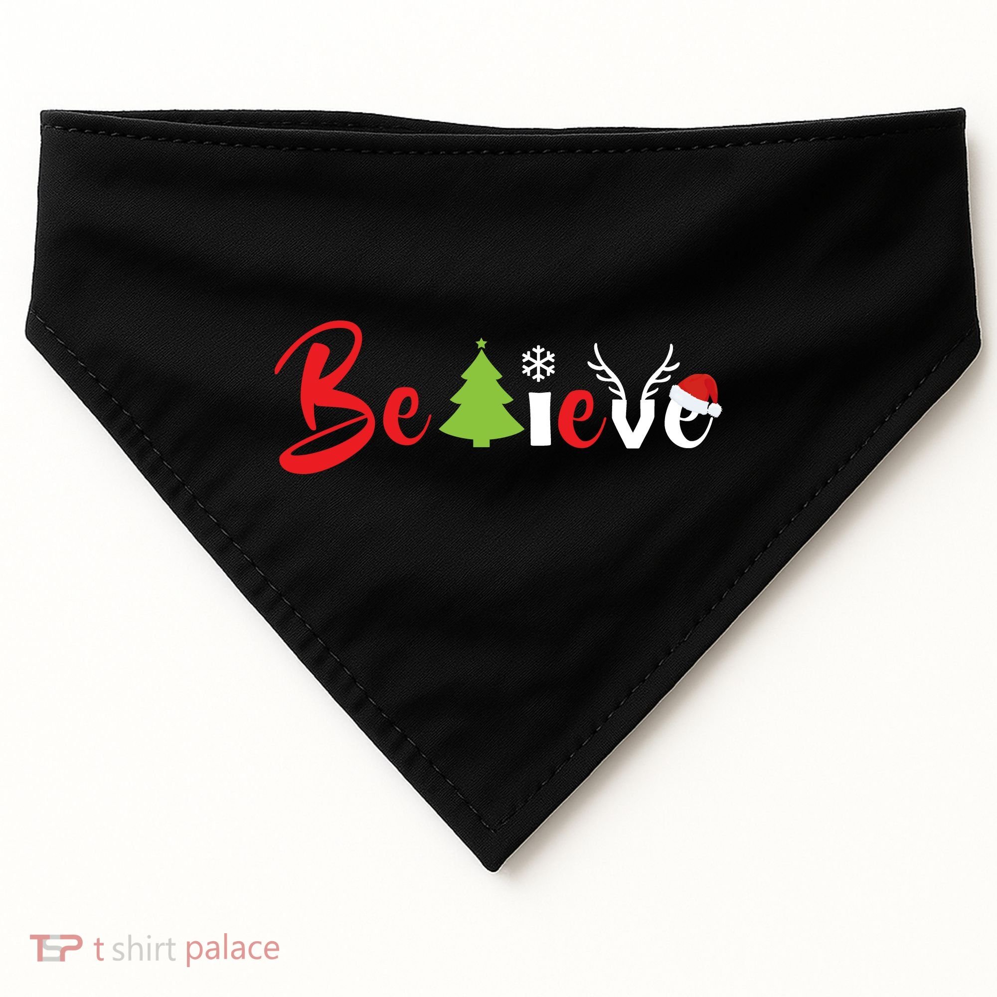 Believe In Christmas Spirit USA-Made Doggie Bandana