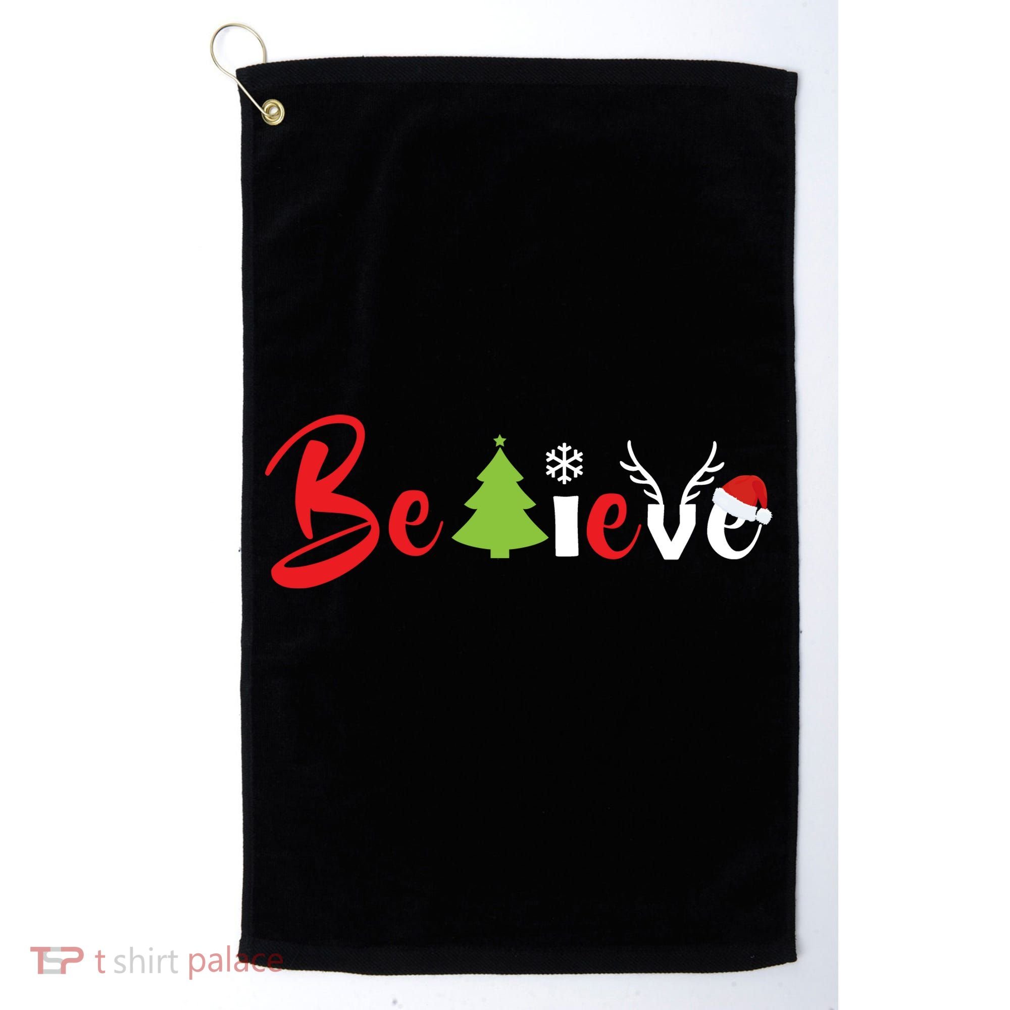 Believe In Christmas Spirit Golf Towel