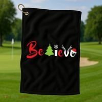 Believe In Christmas Spirit Golf Towel thumb 1