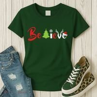 Believe In Christmas Spirit Women's T-Shirt thumb 3