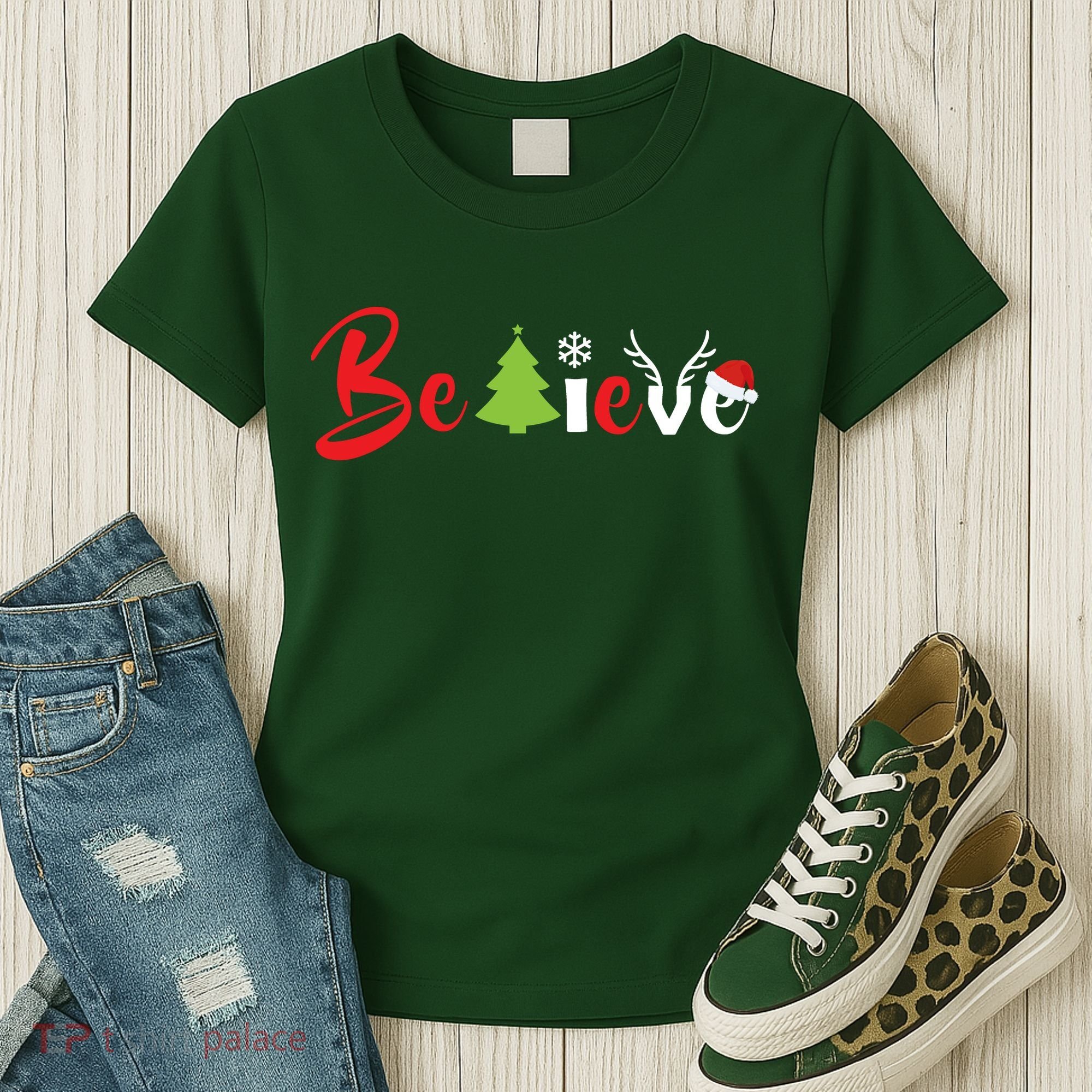 Believe In Christmas Spirit Women's T-Shirt