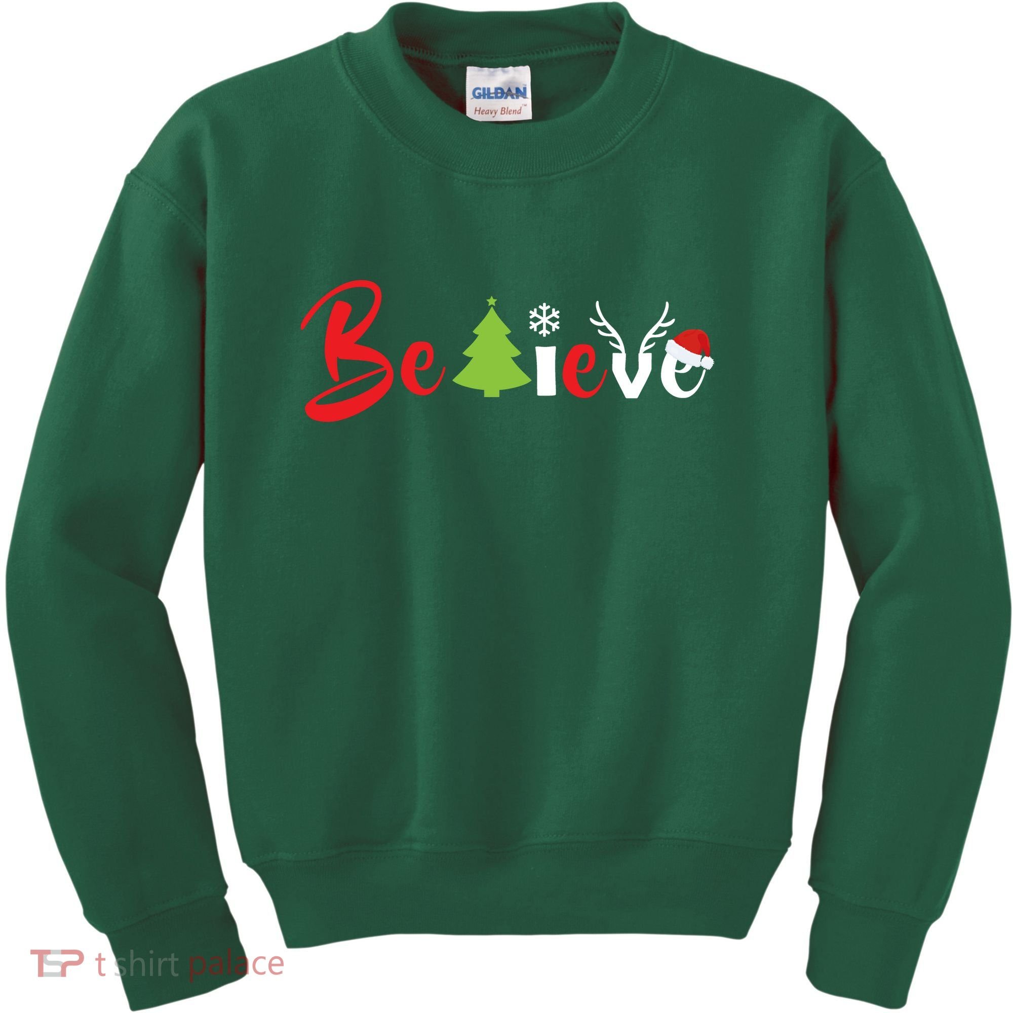 Believe In Christmas Spirit Kids Sweatshirt