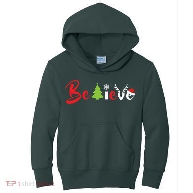 Believe In Christmas Spirit Kids Hoodie