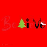 Believe In Christmas Spirit Santa Hat thumb 1