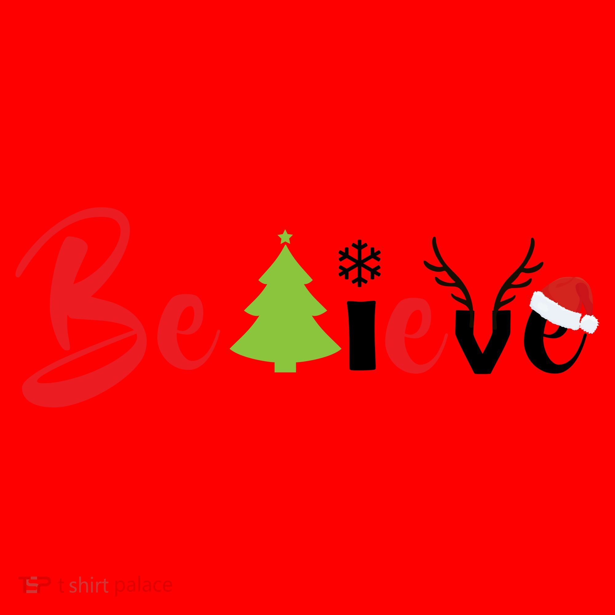 Believe In Christmas Spirit Santa Hat