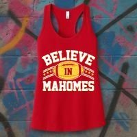 Believe In Mahomes KC Football Kansas City Fan Women's Tank Top thumb 3