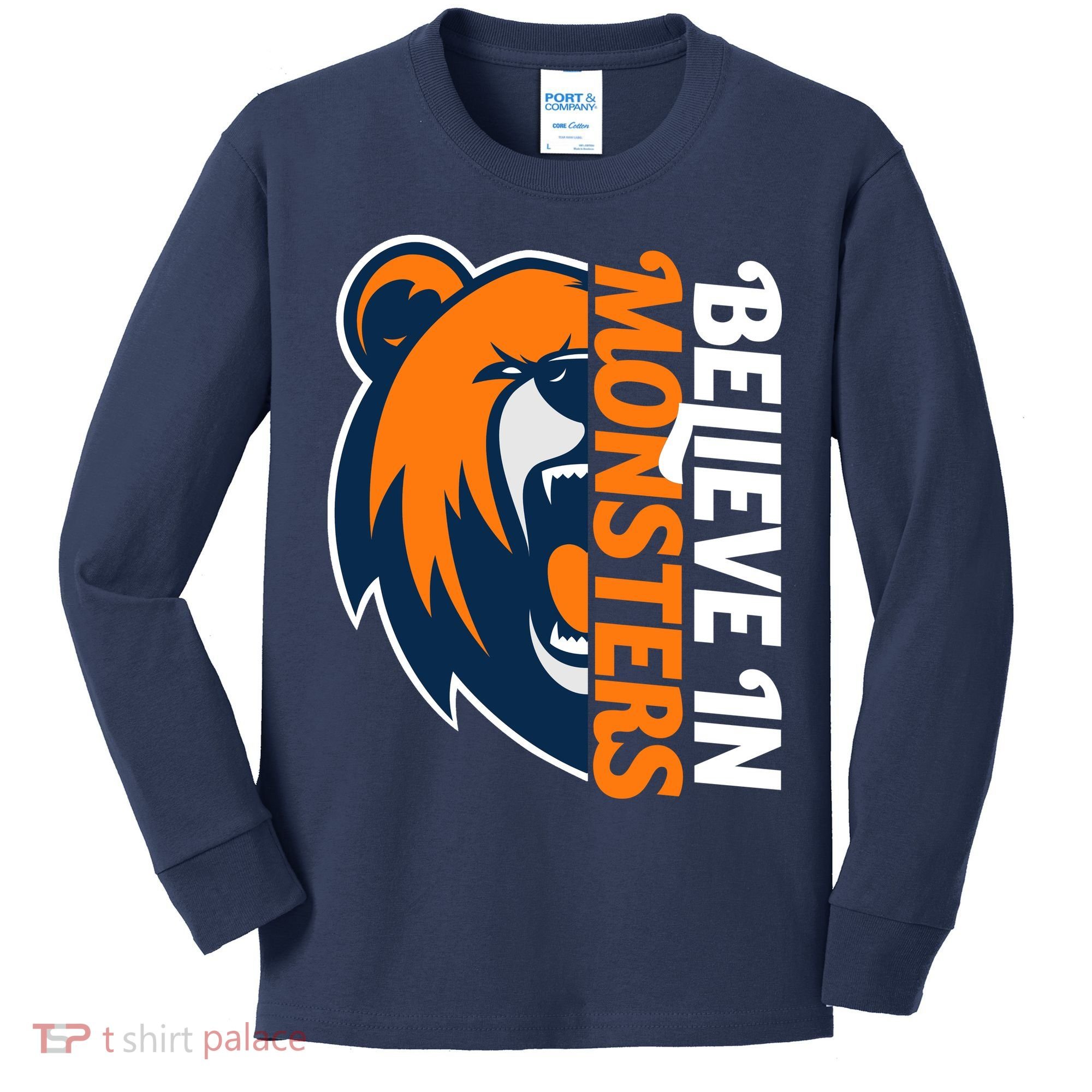 Believe In Monsters Chicago Football Kids Long Sleeve Shirt