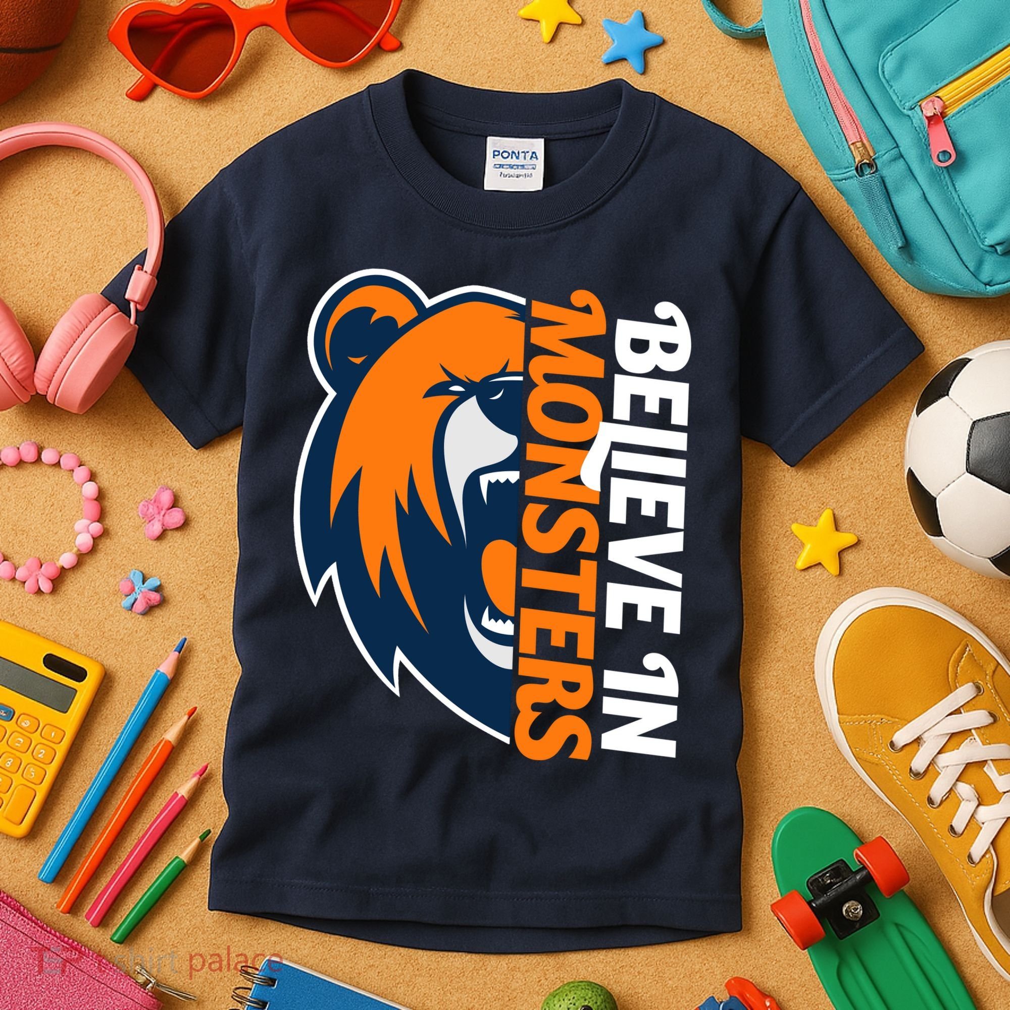 Believe In Monsters Chicago Football Kids T-Shirt