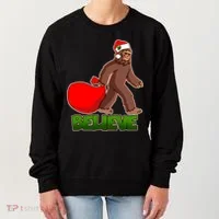 Believe In Santa Bigfoot Women's Sweatshirt thumb 0